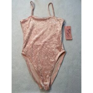 Jenni Rose Child Pink Crushed Velvet Leotard Girls Size 12/14 Dance Gymnastics